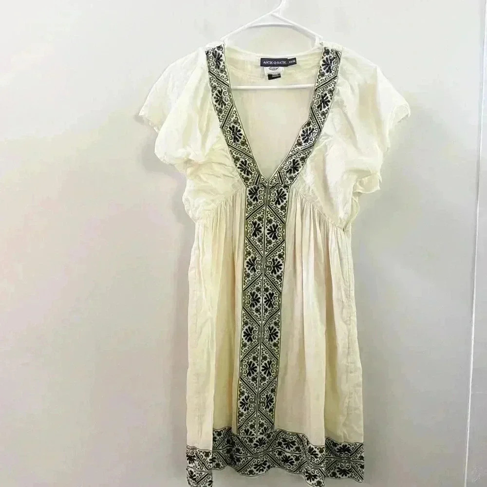 Antik batik beaded mini‎ dress XS